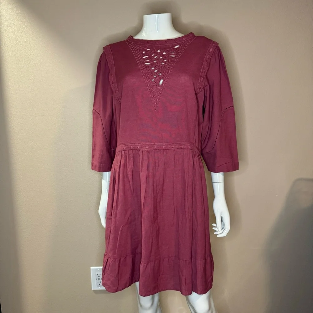 BA&SH Robe Lune in Raspberry - Picture 4 of 12